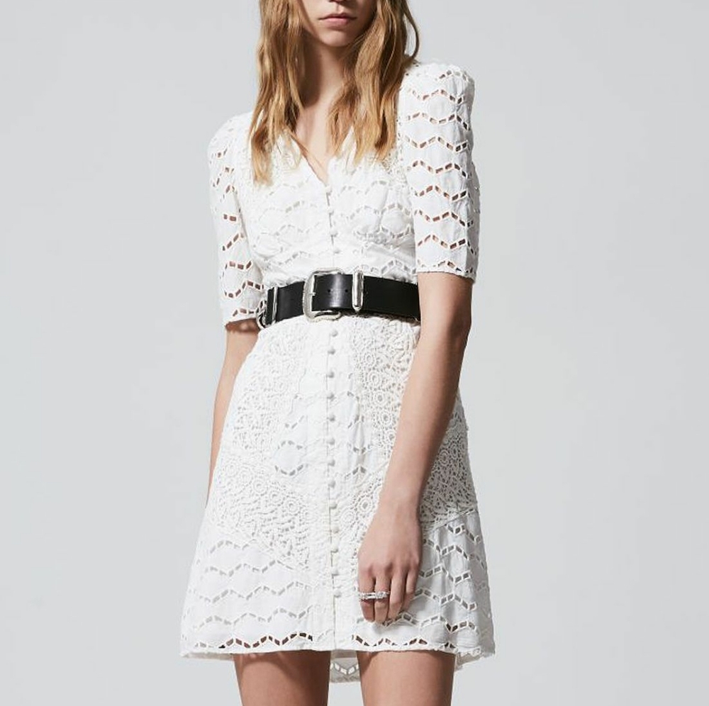 The Kooples | Embroidered Fit-And-Flare Mini Dress - Picture 11 of 16